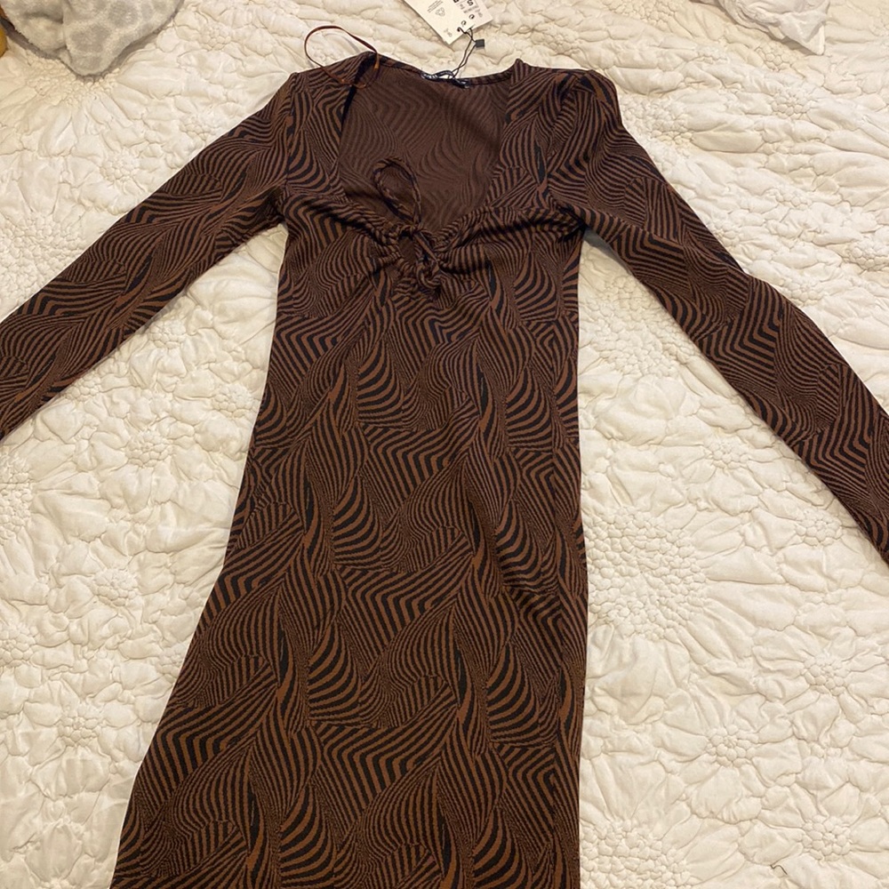 Zara long sleeve mini dress